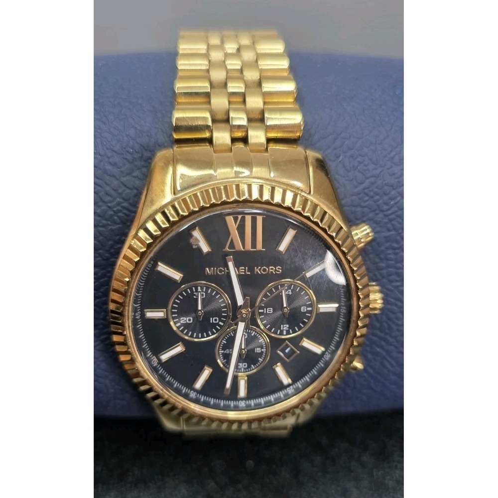 Michael Kors Lexington Chronograph Steel Black‎ Dial Quartz Mens Watch MK8286